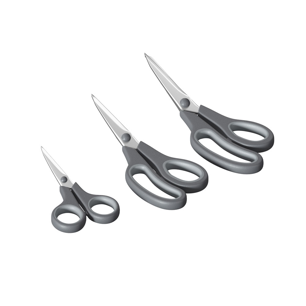 Set De 3 Tijeras Multiusos Gris