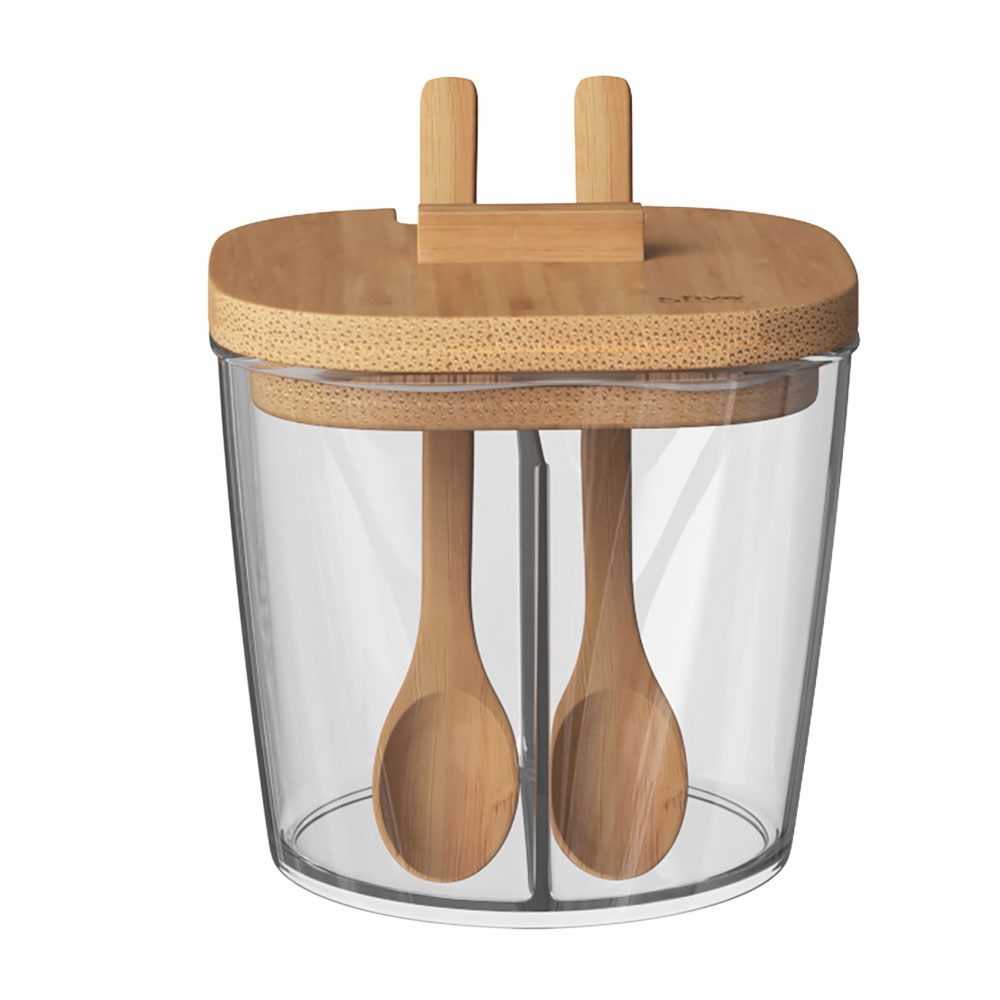 Azucarera Con Tapa Y 2 Cucharas De Bambu