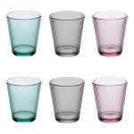 Juego De 6 Vasos De Vidrio Multicolor