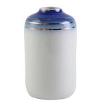 Jarron De Ceramica Blanco/Azul Chico