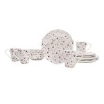 Vajilla De Porcelana Terrazo 16 Piezas