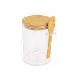 Contenedor De Vidrio Con Tapa De Bambu 12X8.5 Cm