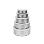 Juego De 5 Organizadores De Acero Inoxidable Con Tapa De Plastico