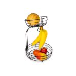 Frutero 2 Niveles 38.5 Cm De Metal En Color Negro