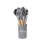 Juego De 12 Accesorios De Cocina De Madera Con Silicon