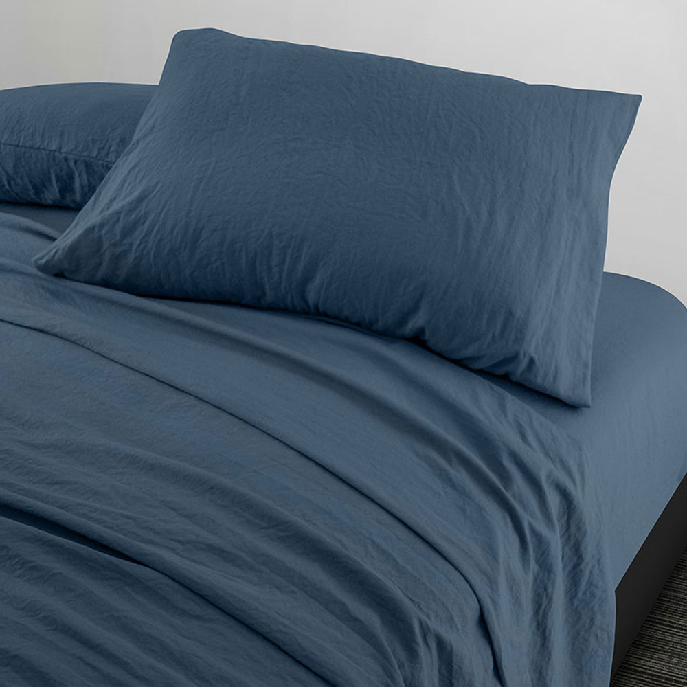 Juego De Sabana Clark Azul King Size Microfibra