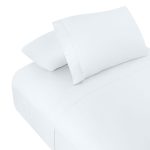 Juego De Sabana 300 Hilos Alec Blanco Matrimonial 100% Algodon
